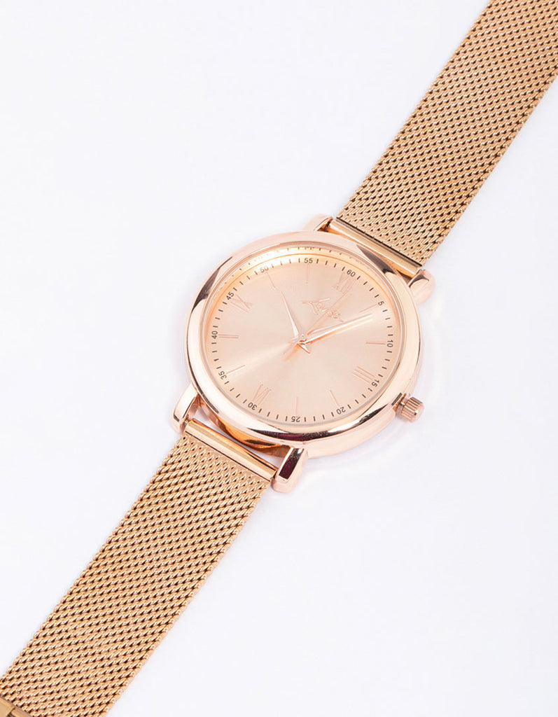 Watches Lovisa Rose Gold Rose Gold Large Mesh Watch Lovisa
