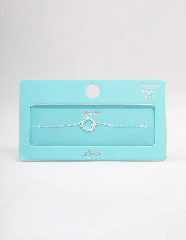 Sterling Silver Circular Leaf Bracelet