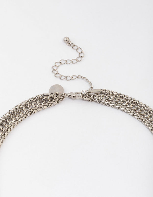 Silver Chain Set Heart Pendant Necklace