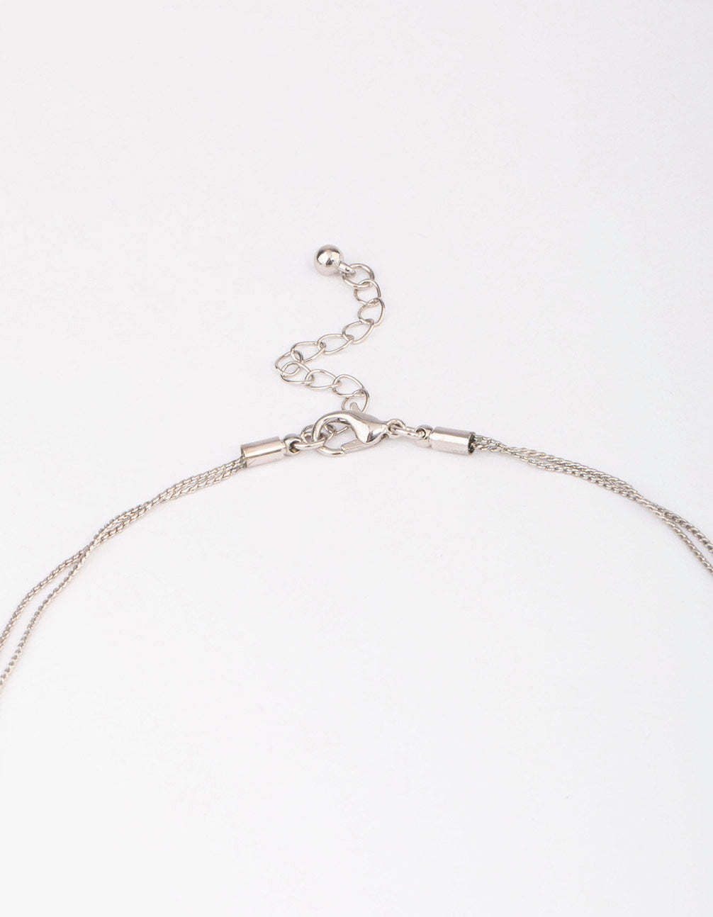 Silver Organic Round Circle Layered Necklace