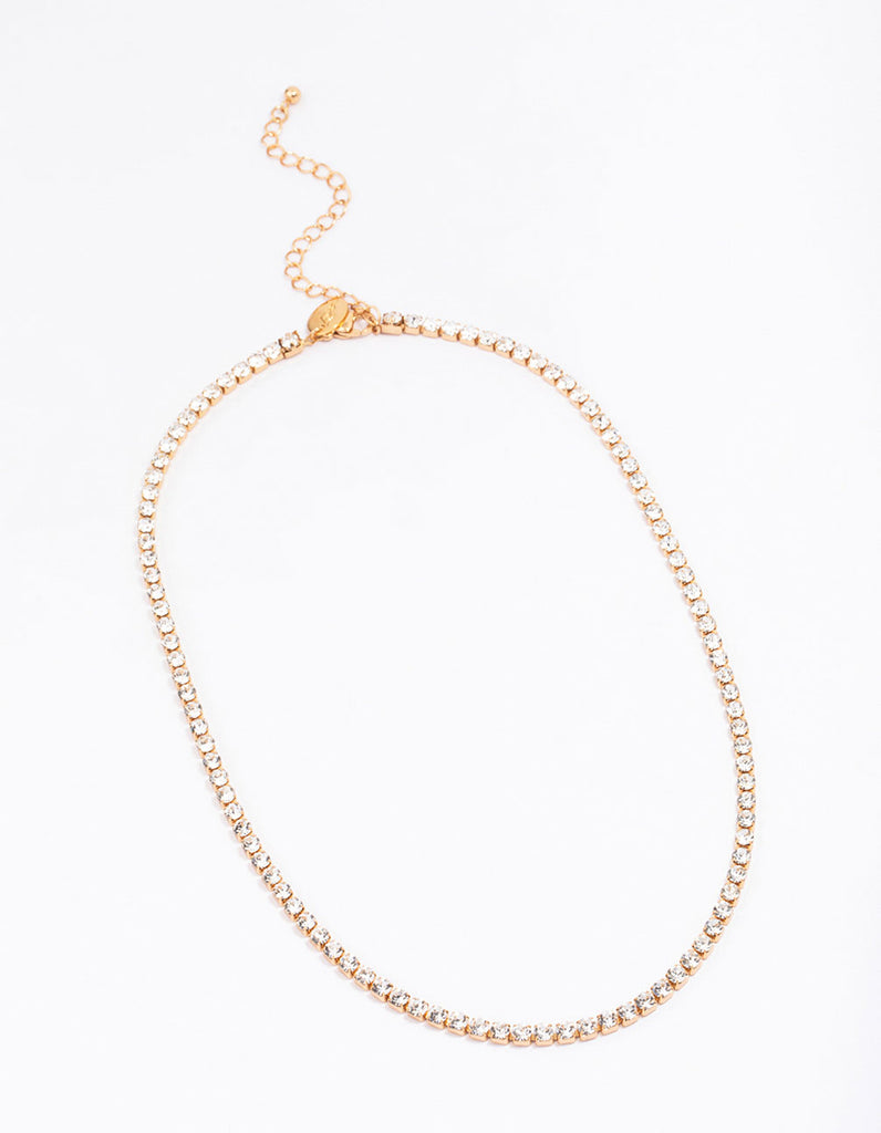 GMESME Collana Tennis Classica In Zirconia Cubica - Placcata Oro Bianco 18K - 22 Pollici (56 Cm) - 2