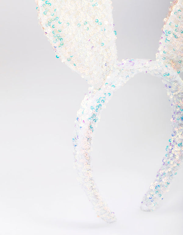 Kids Fabric Sequin Bunny Ears Headband
