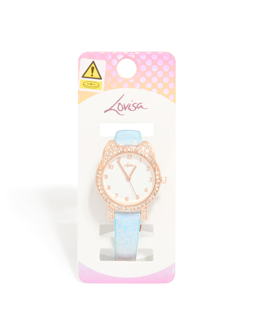 Kids Rose Gold Diamante Rainbow Watch