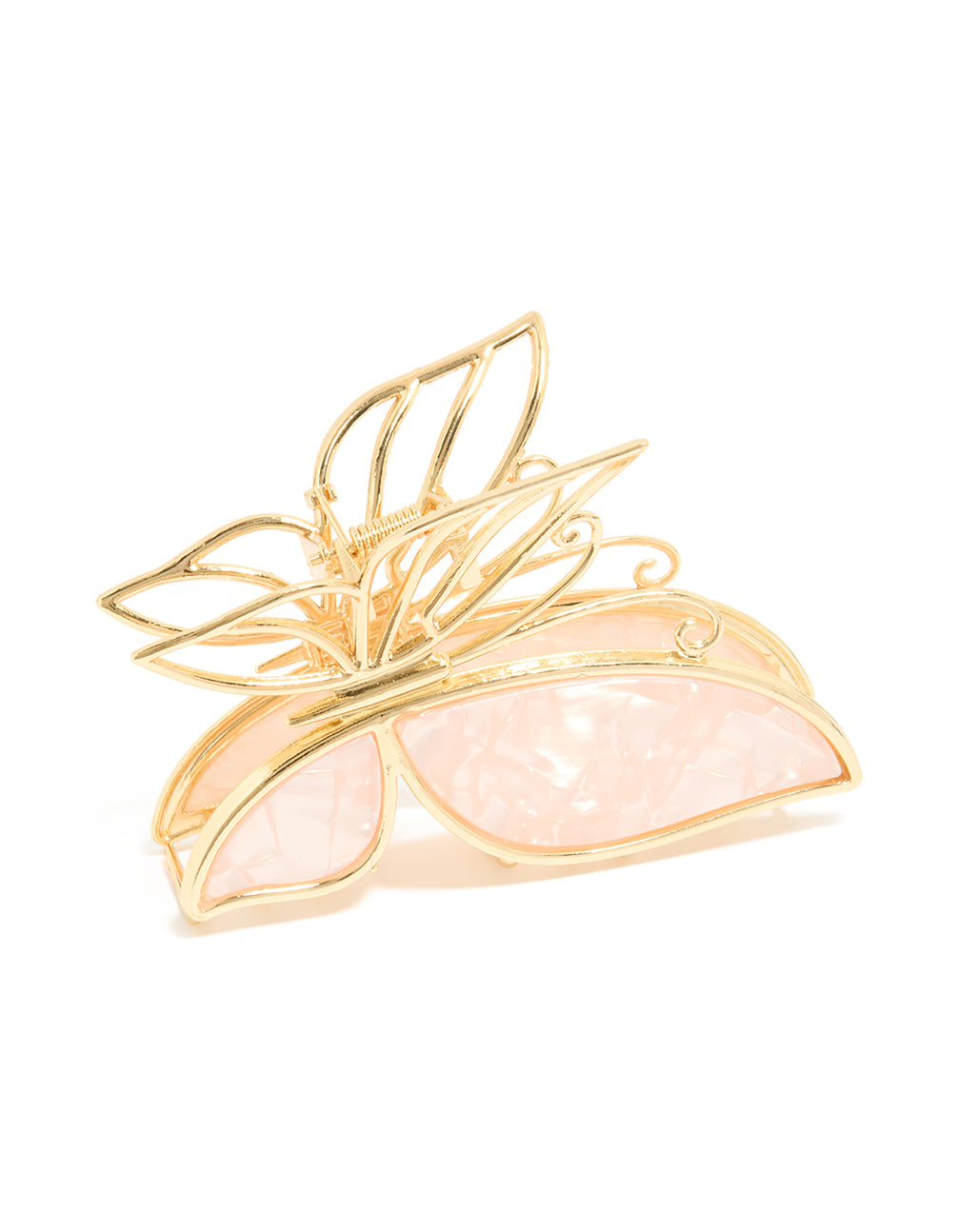 Gold Butterfly Acrylic Hair Claw Clip