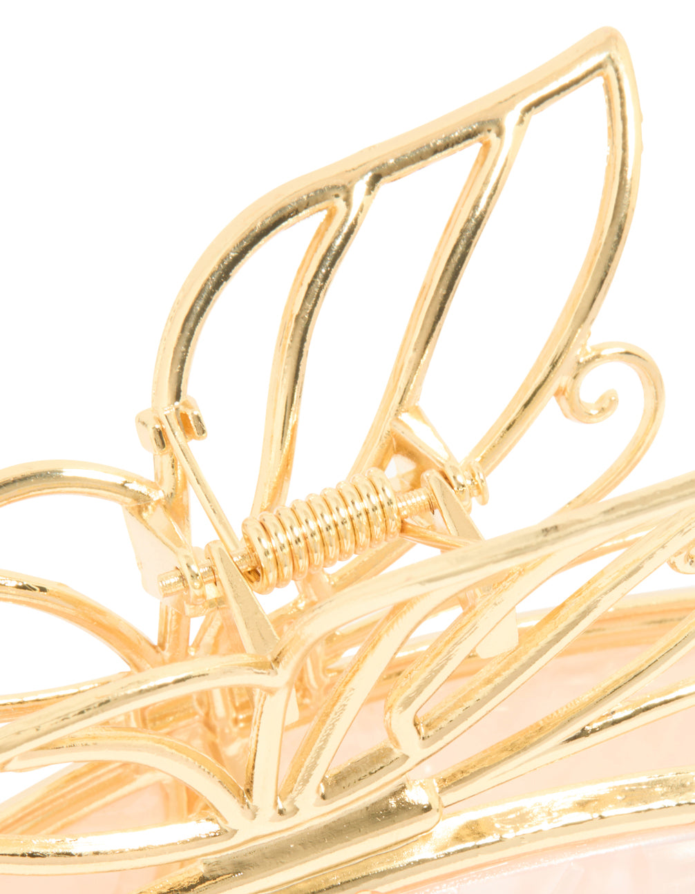 Gold Butterfly Acrylic Hair Claw Clip