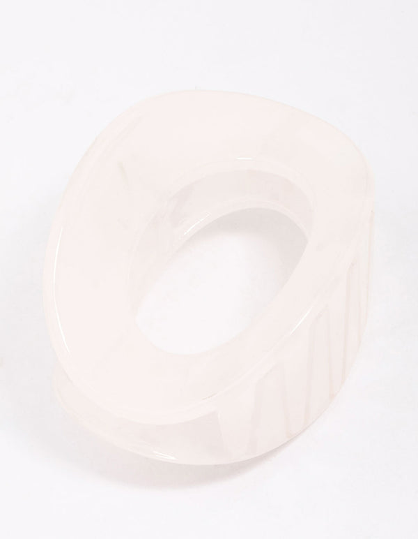 Neutral Acrylic Small Oval Hair Claw Clip