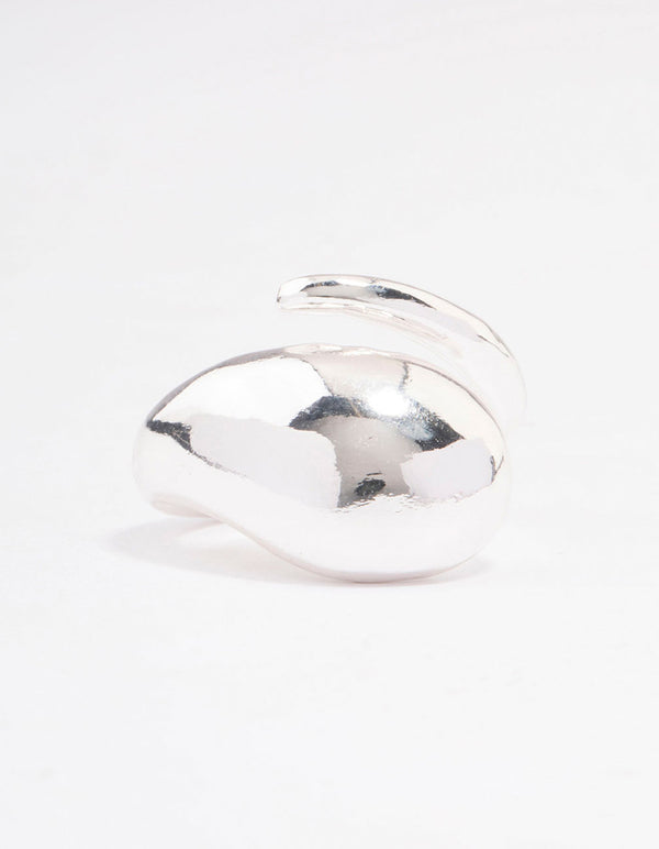 Silver Plated Puffy Cocktail Ring