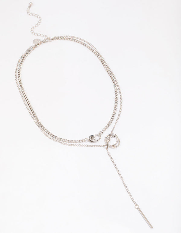 Silver Layered Circle Necklace