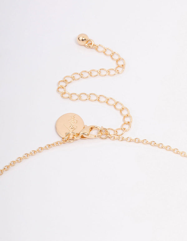 Gold Pink Resin Flower Pendant Necklace