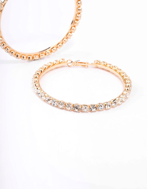 Gold Luxe Bling Drop Earrings