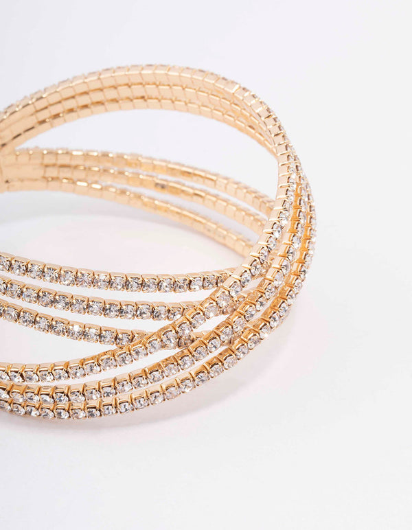 Gold Overlapping Wrist Cuff