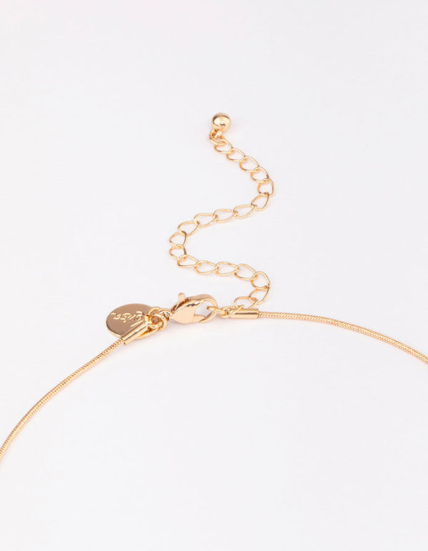 Gold Large Round Circle Chain Necklace