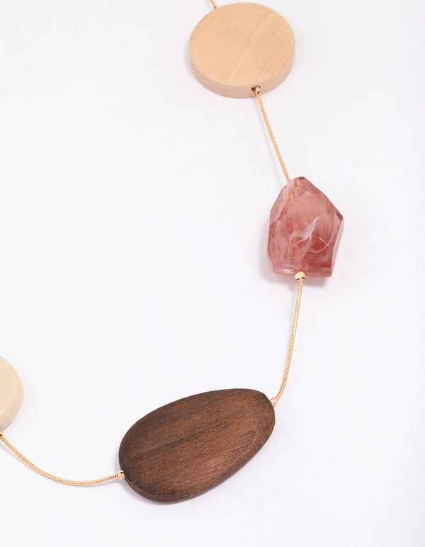 Gold Large Round Circle Chain Necklace