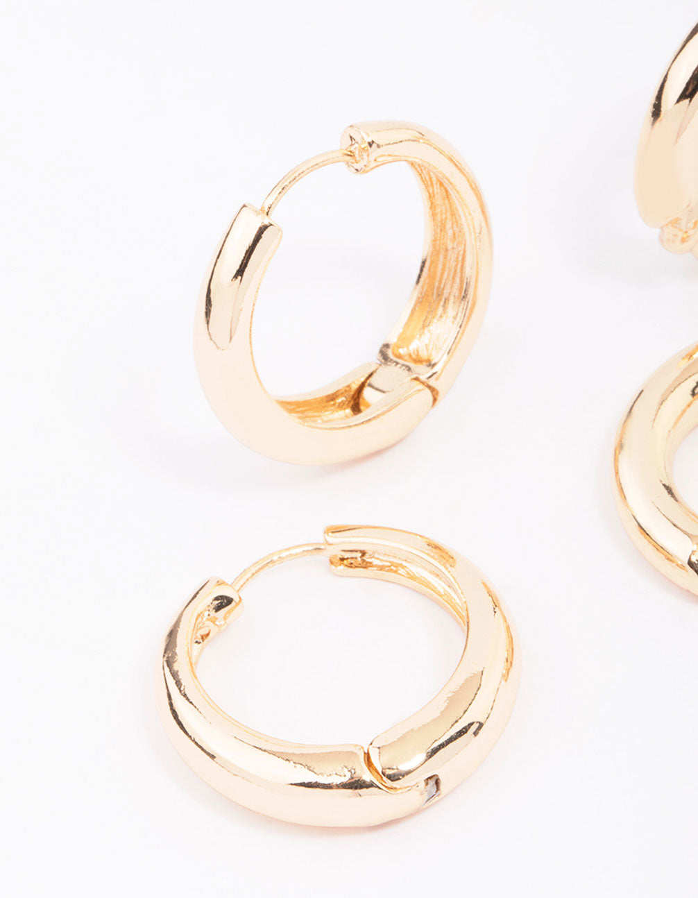 Gold Plain & Textured Hoop Earring Pack