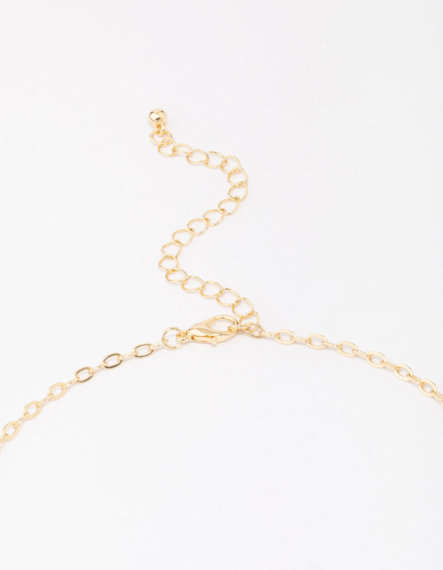 Gold Plated Sparkle Star Round Locket Pendant Necklace