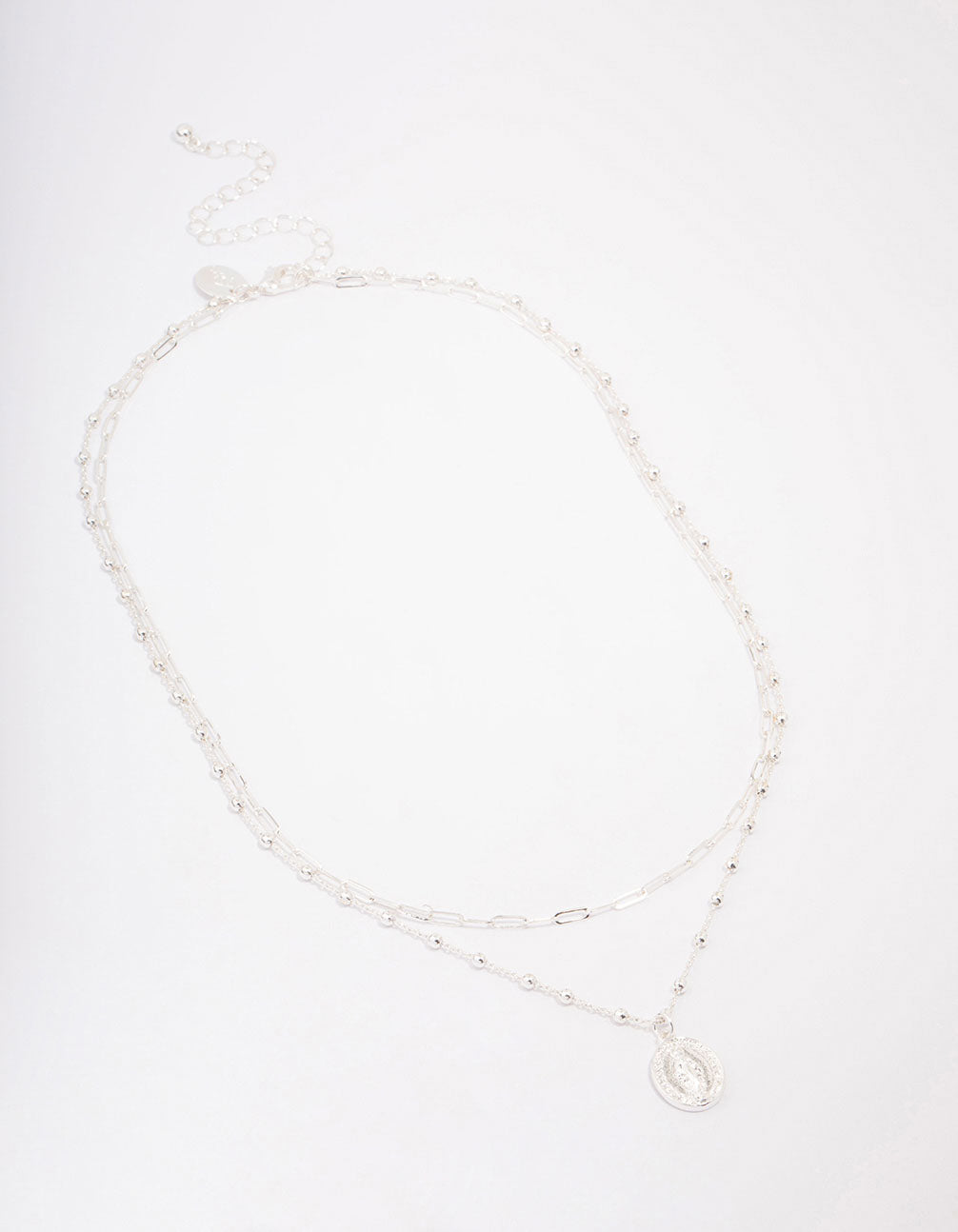 Silver Plated Coin Station Layered Necklace