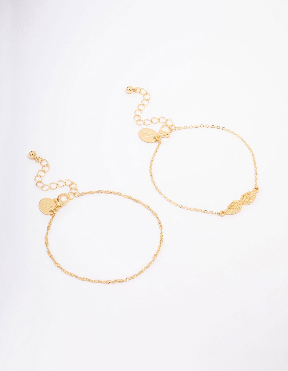 Gold Plated Angel Wine Chain Bracelet Pack