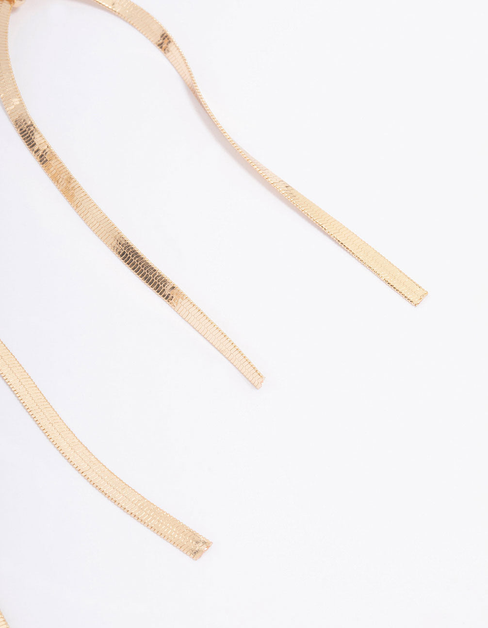 Gold Snake Chain Bow Drop Earrings