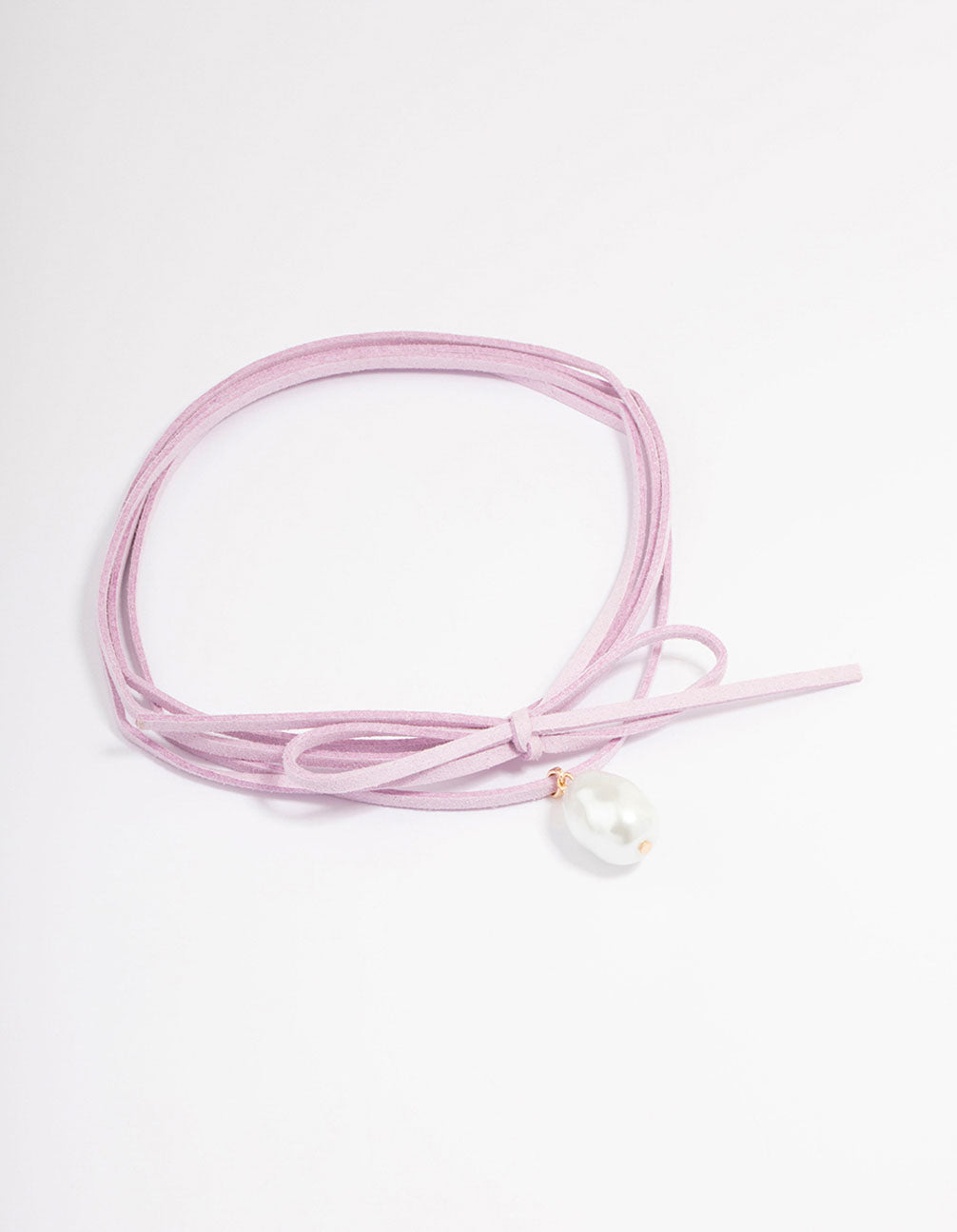 Lilac Fabric Wrapped Cord Pearl Choker