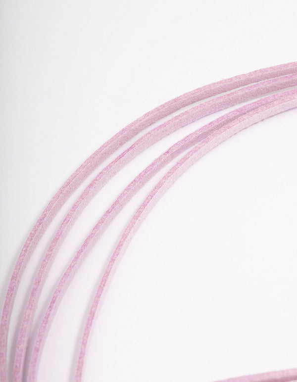 Lilac Fabric Wrapped Cord Pearl Choker