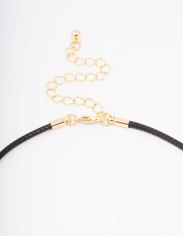 Gold Heart Cord Necklace