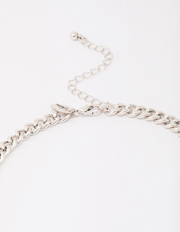 Antique Silver Western Crescent Moon Necklace