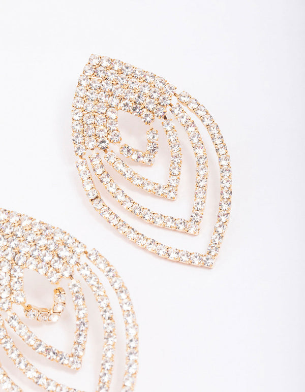 Gold Layered Marquise Drop Earrings