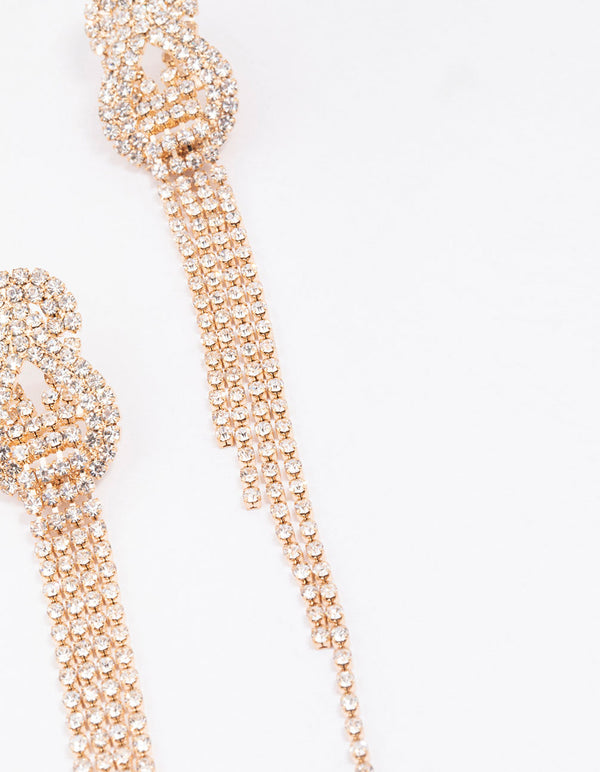 Gold Twisted Cup Chain Drop Earrings