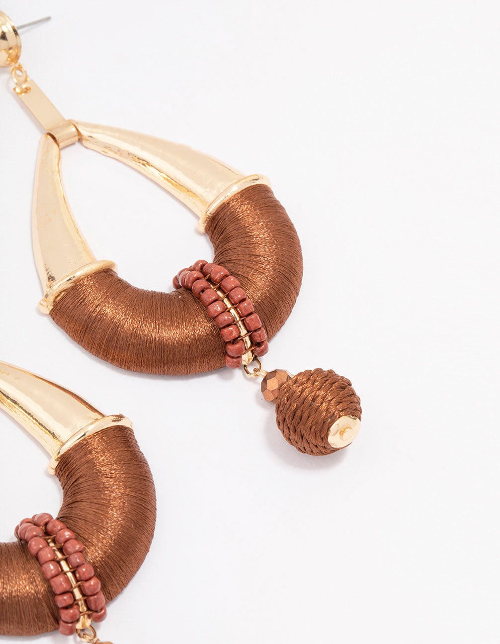 Gold & Brown Drop Earrings