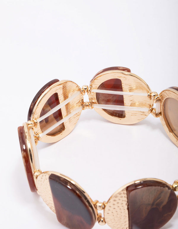 Gold Tortoiseshell Textured Molten Bracelet