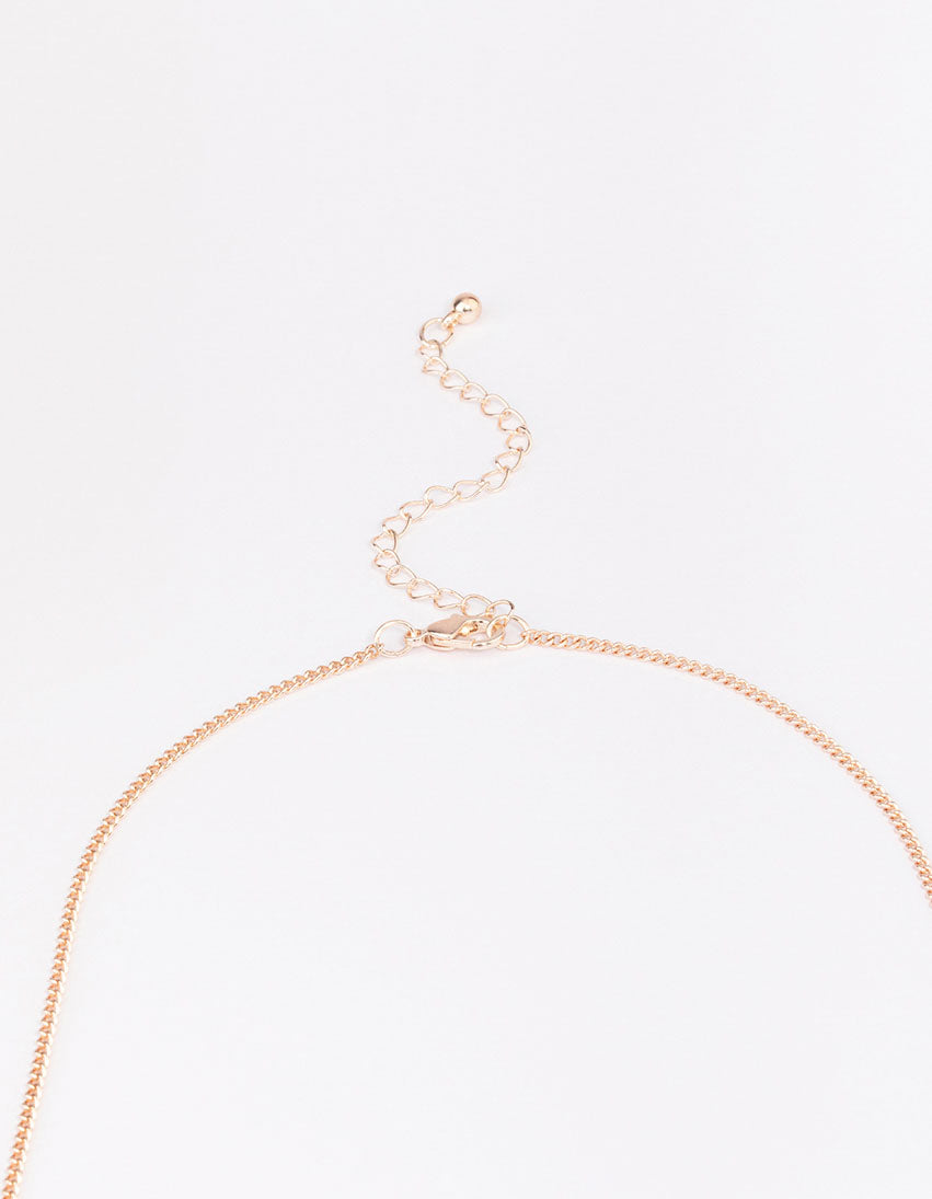 Rose Gold Dragonfly Cluster Diamante Pendant Necklace