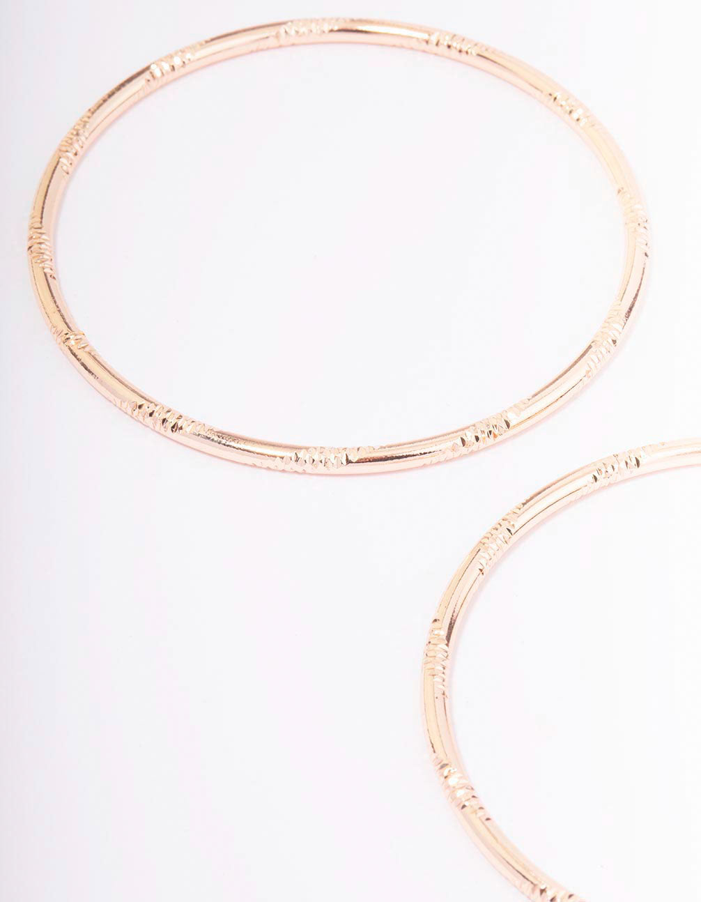 Rose Gold Textured Bangle 3-Pack