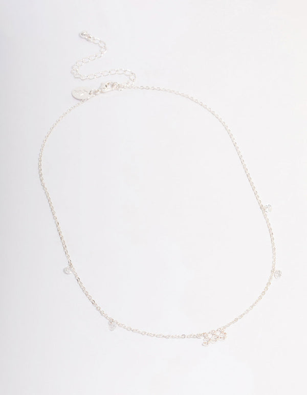 Silver Plated 333 Angel Number Cubic Zirconia Chain Necklace