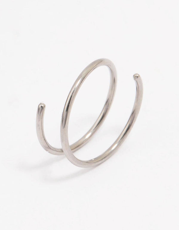 Titanium Double Twisted Ring Nose Piercing