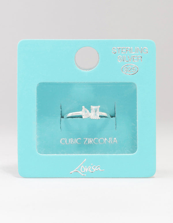 Sterling Silver Cubic Zirconia Adjustable Ring