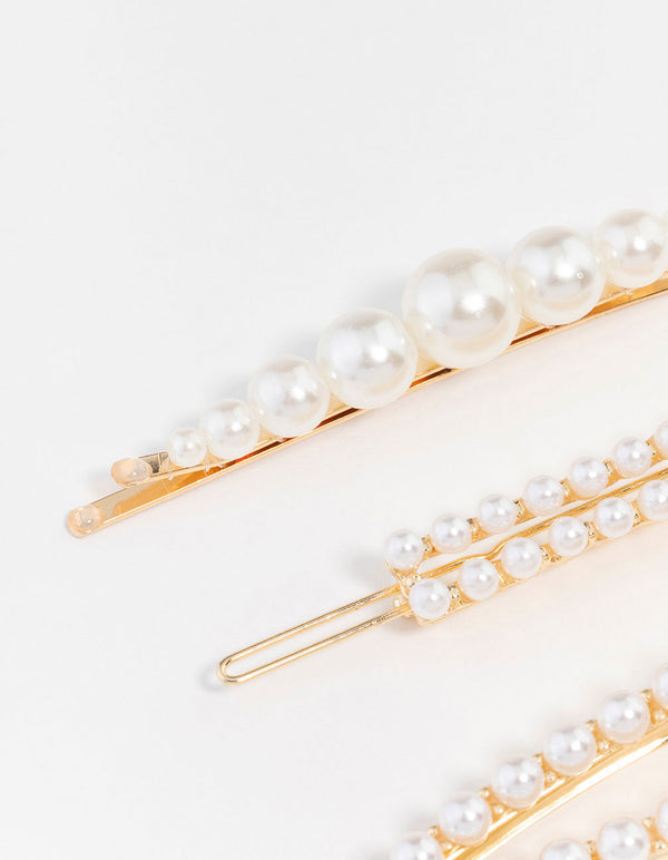 Beaded Pearl Clips 3-Pack