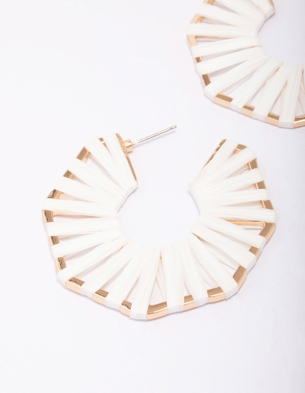 Gold Octagon Wrapped Hoop Earrings