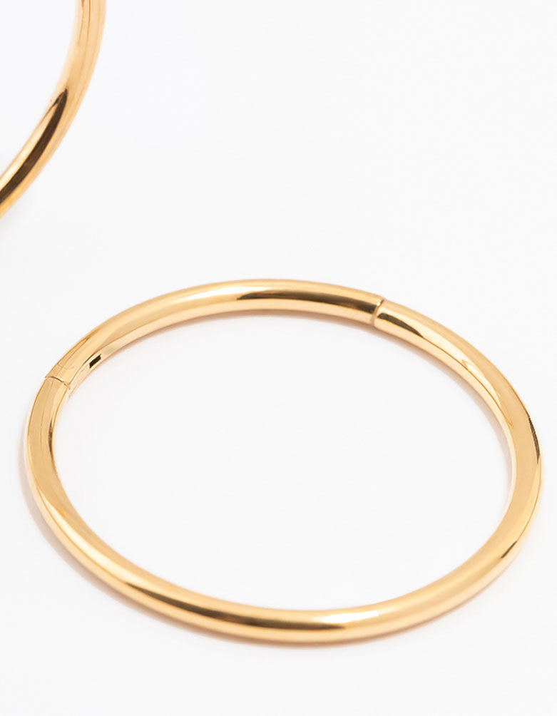 Gold Plated Surgical Steel Sleeper Earrings 14MM