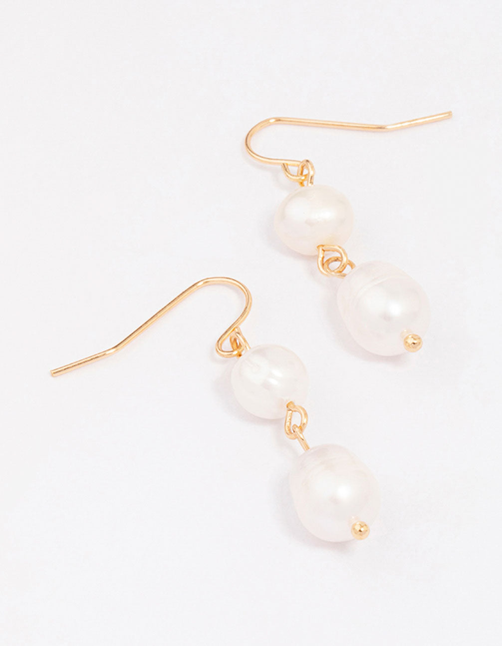 Gold Freshwater Pearl Drop Earrings