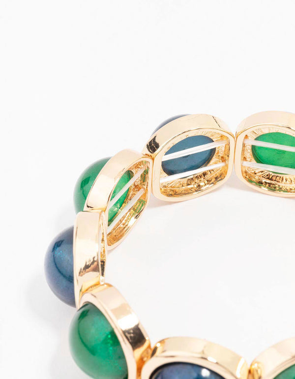 Gold Stretchy Stone Bracelet