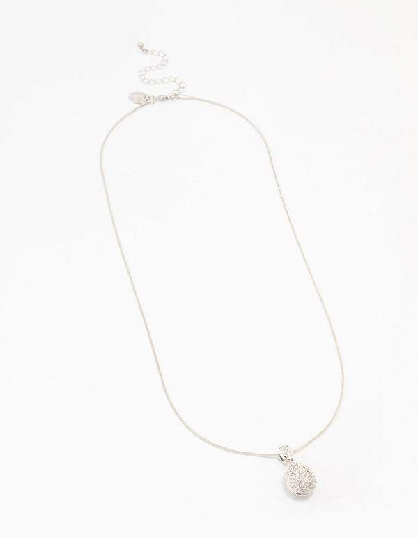 Silver Diamante Pendant Necklace