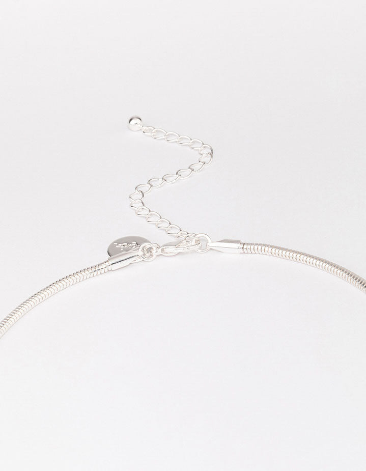Silver Diamante Twisted Pendant Necklace