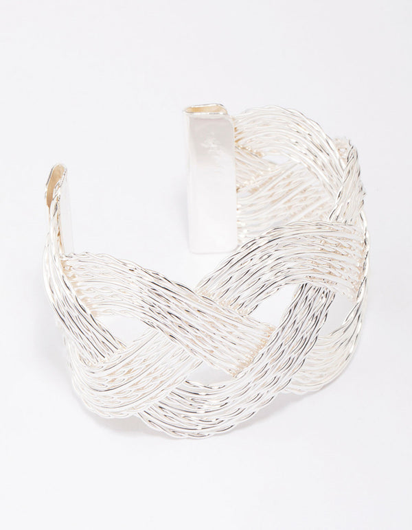 Silver Twisted Bold Wrist Cuff