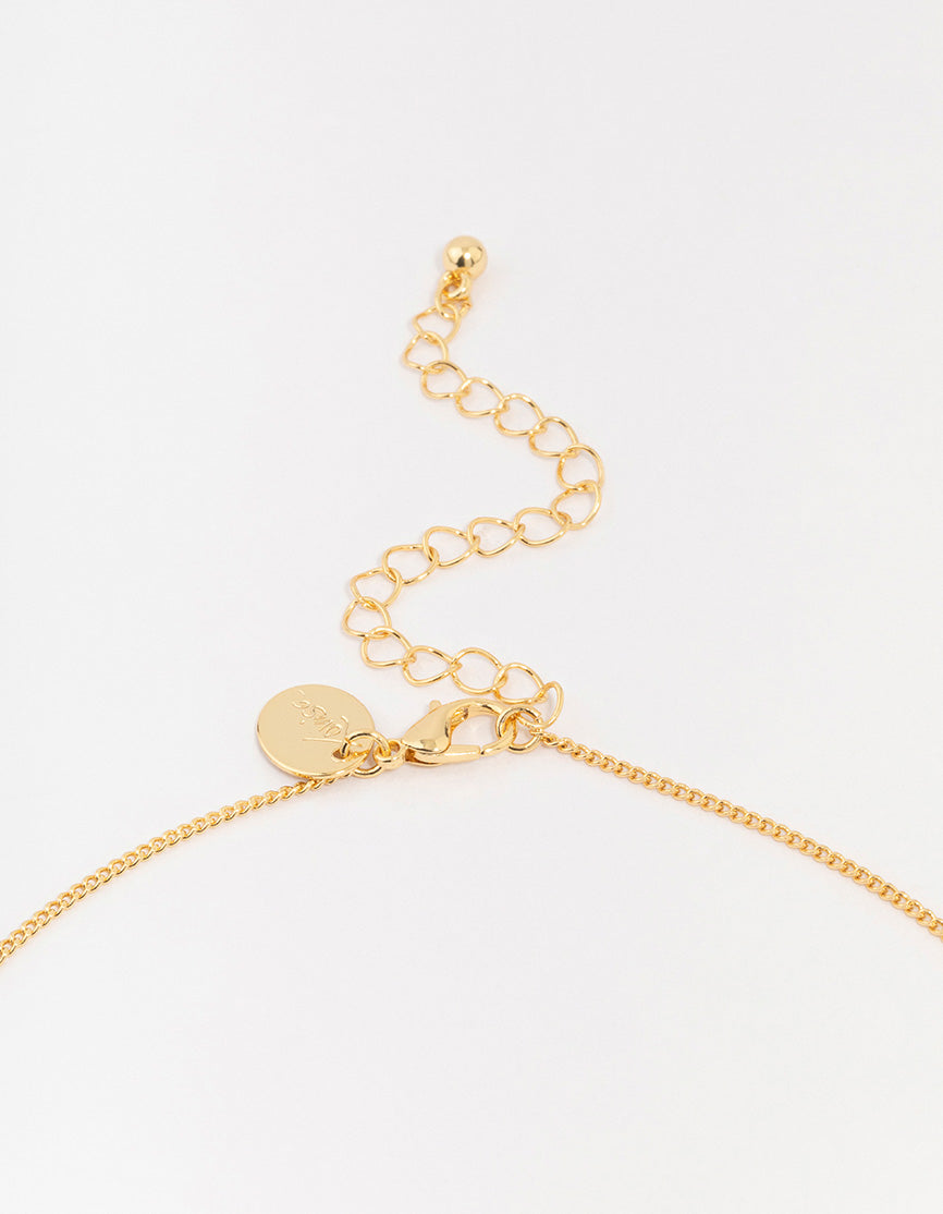 Gold Plated Brass Organic Rectangular Star Pendant Necklace