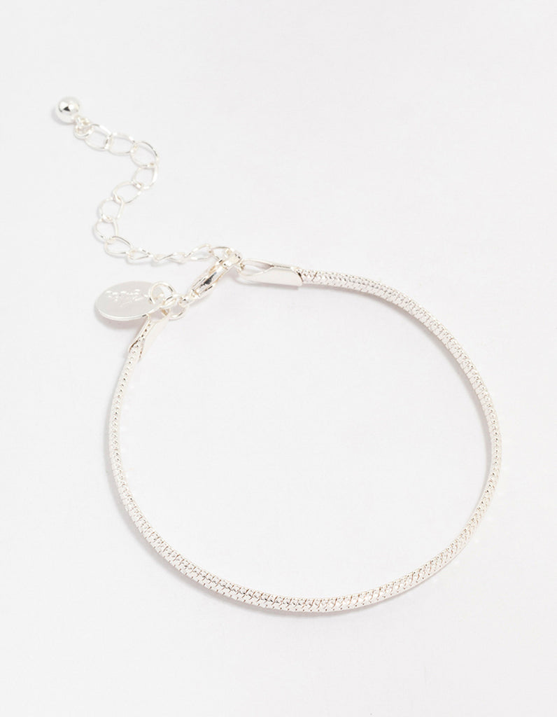 Silver Plated Brass Snake Chain Bracelet Lovisa