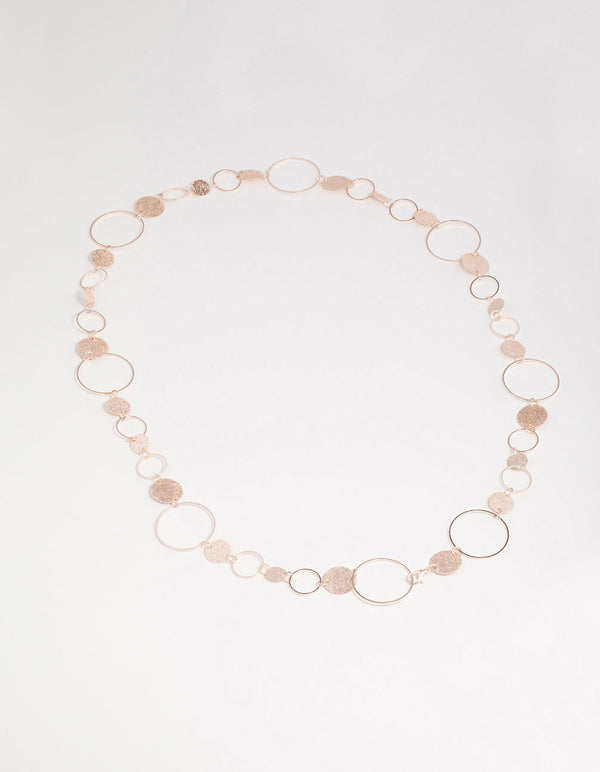 Rose Gold Stone Circular Chain Necklace