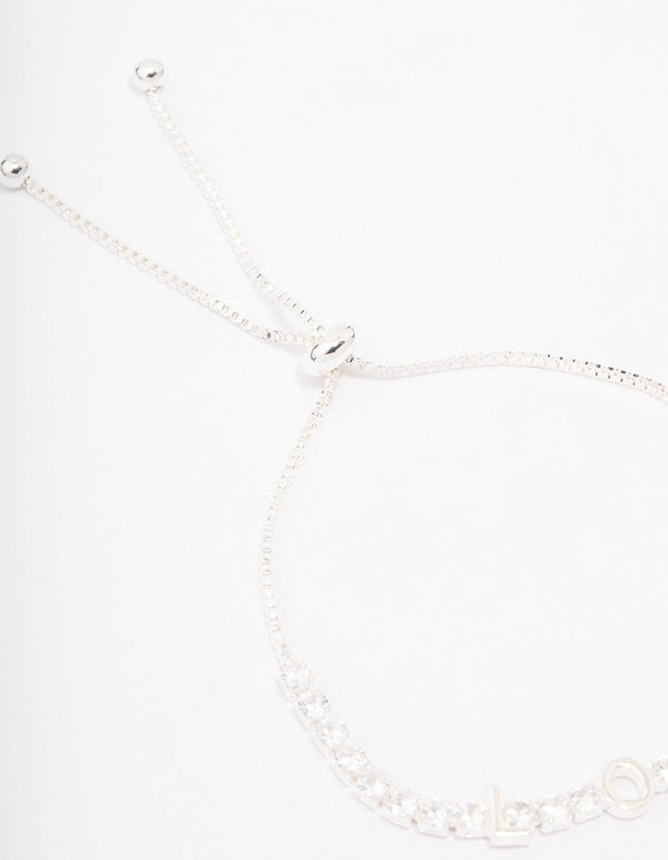 Silver Cubic Zirconia Love Bracelet