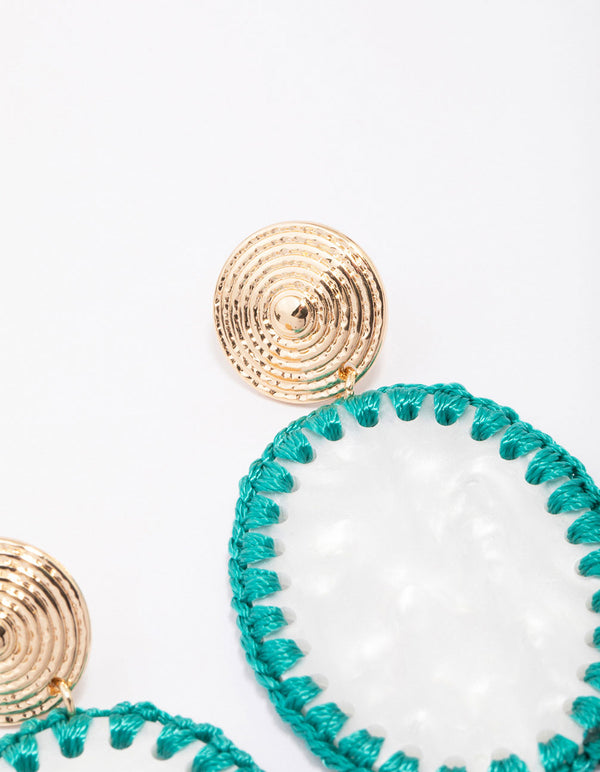 Oval Woven Drop Earrings