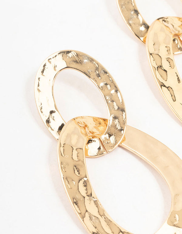 Gold Plated Molten Drop Earrings
