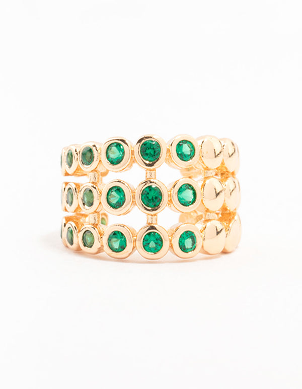 Gold Mini Round Cubic Zirconia Ear Cuff